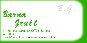 barna grull business card